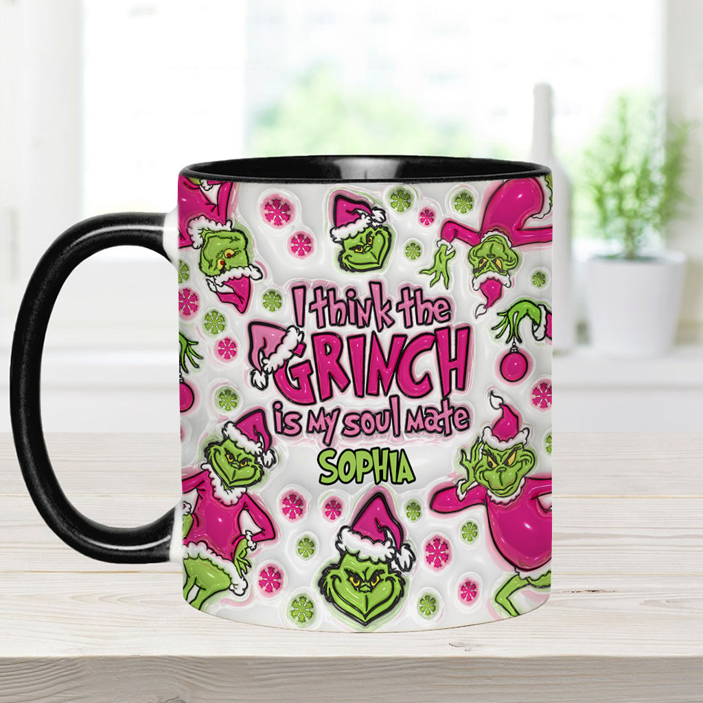 Personalized Grinch Accent Mug Custom Name Christmas Gift Accent Mug GradoCreations