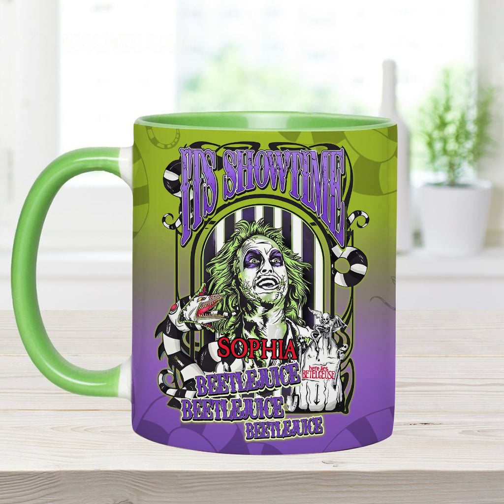 Personalized Beetlejuice Accent Mug Custom Name Halloween Gift Accent Mug GradoCreations