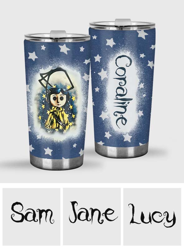 Personalized Coraline Tumbler Custom Name Drinkware Gift Tumbler GradoCreations