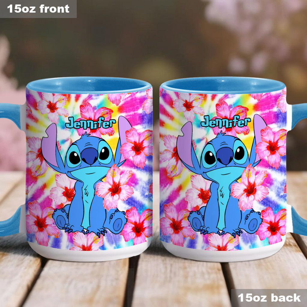 Personalized Tie Dye Accent Mug with Name for Birthday or Christmas Accent Mug GradoCreations