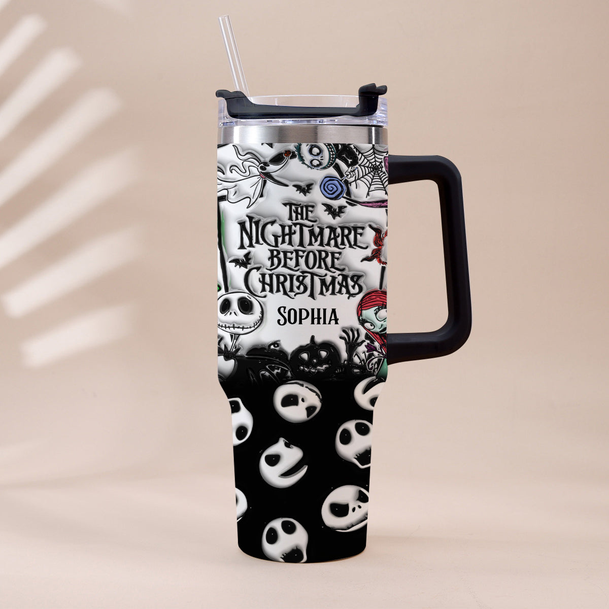 Personalized Nightmare Tumbler with Handle for Kids & Adults Tumbler With Handle GradoCreations