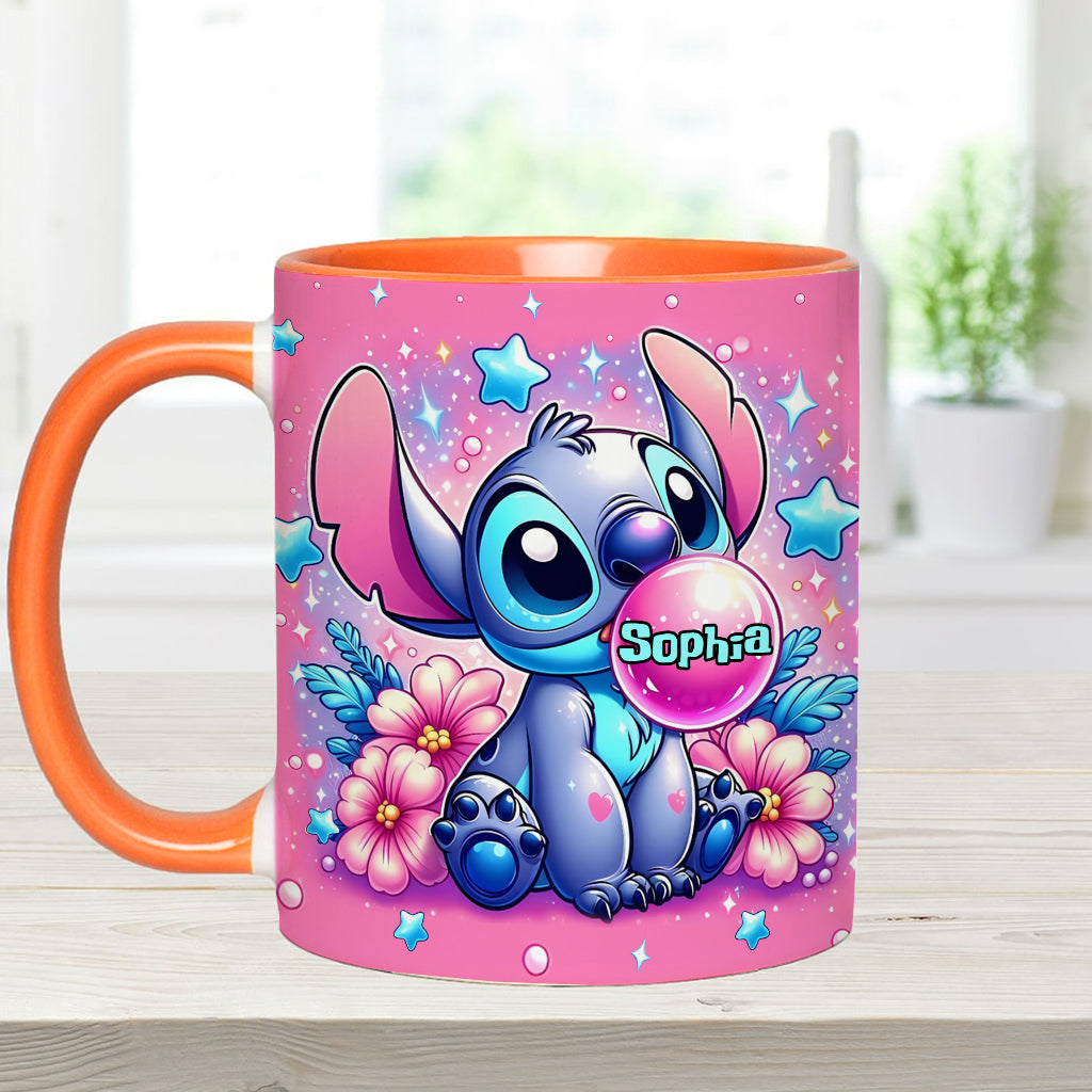 Personalized Pink Accent Mug Custom Name Gift for Birthday Accent Mug GradoCreations