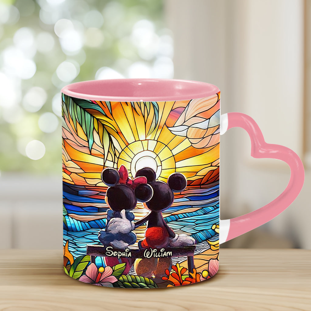 Personalized Heart Handle Mug Custom Name Gift for Couple Heart Handle Mug GradoCreations