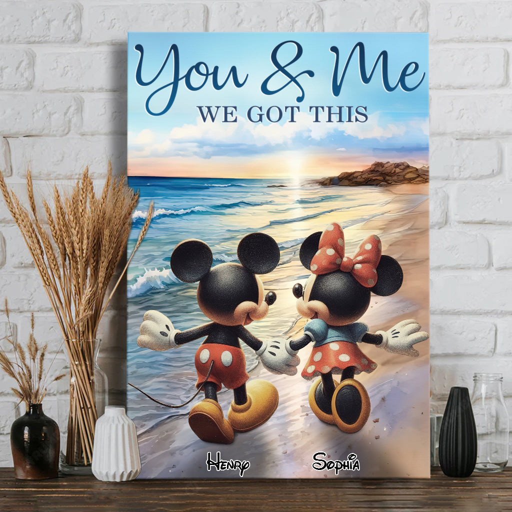 Personalized Mouse Ears Couple Retro Beach Canvas Art Gift Canvas And Poster GradoCreations
