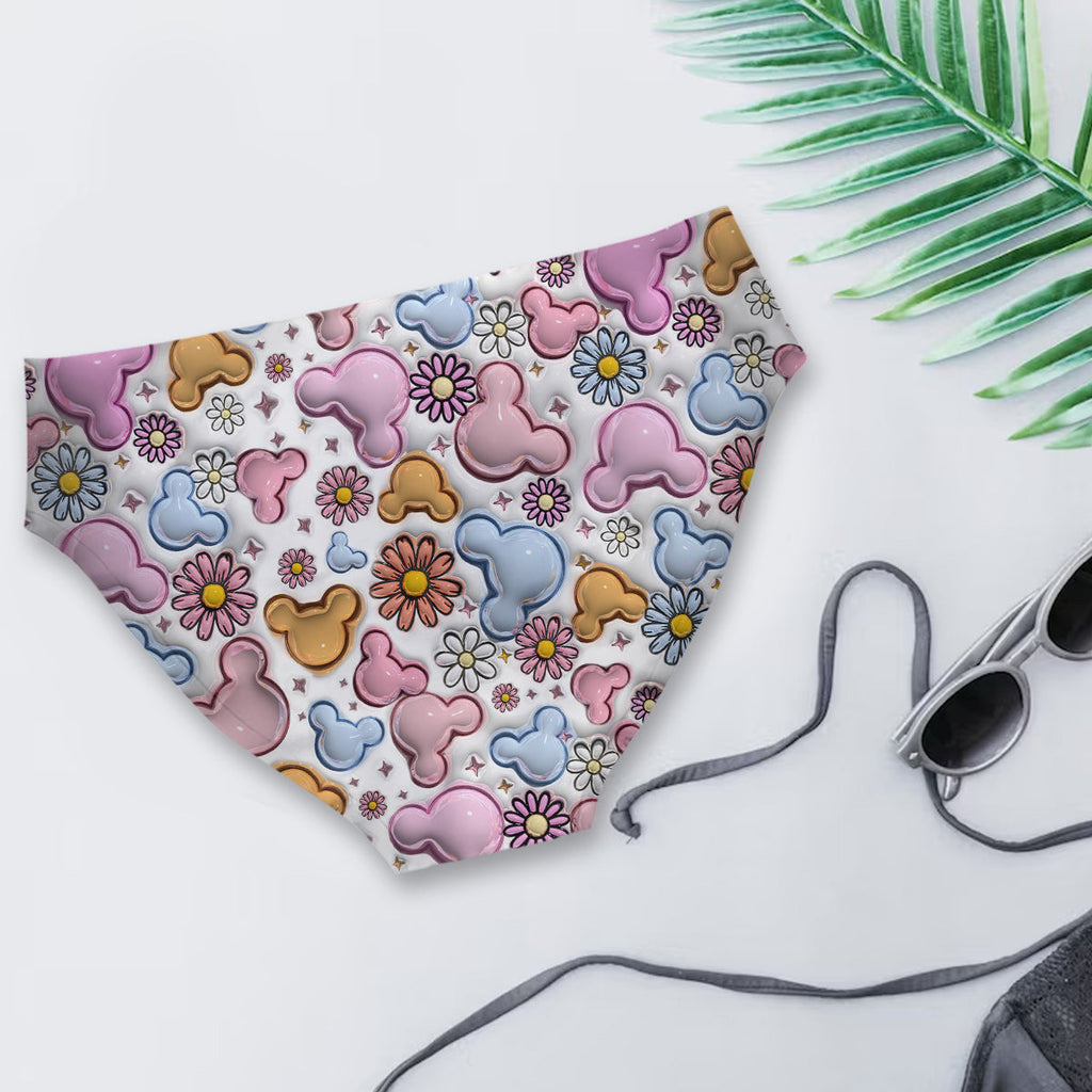 Personalized Cute Mouse Ears Floral Women's Briefs Unique Gift Women Briefs GradoCreations