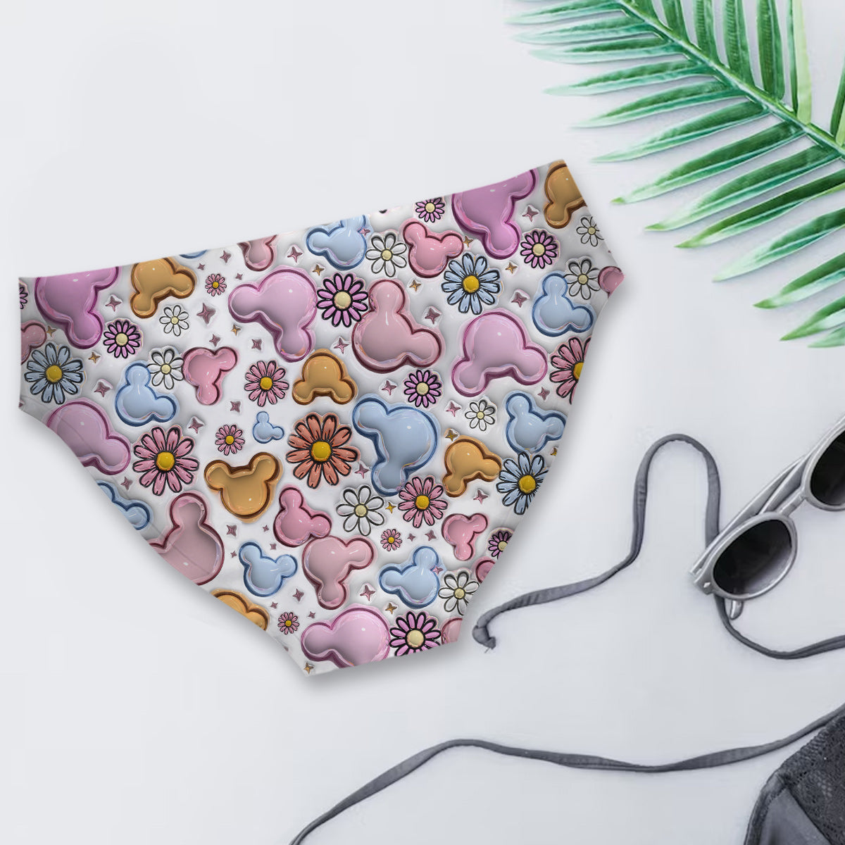 Personalized Cute Mouse Ears Floral Women's Briefs Unique Gift Women Briefs GradoCreations