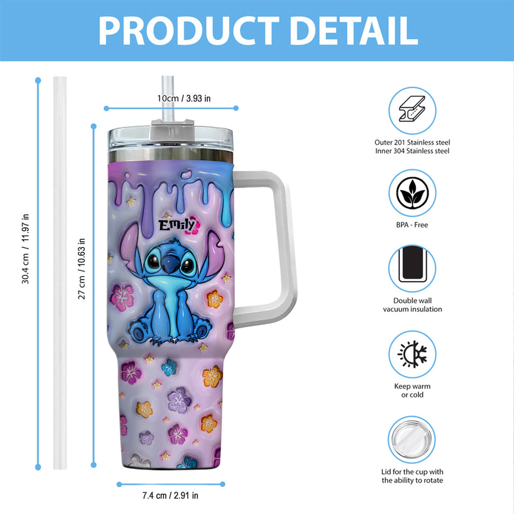 Personalized Ohana Tumbler with Handle Custom Name Gift Idea Tumbler With Handle GradoCreations