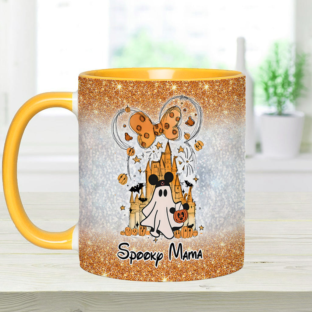 Personalized Spooky Mama Halloween Accent Mug Gift for Mom Accent Mug GradoCreations