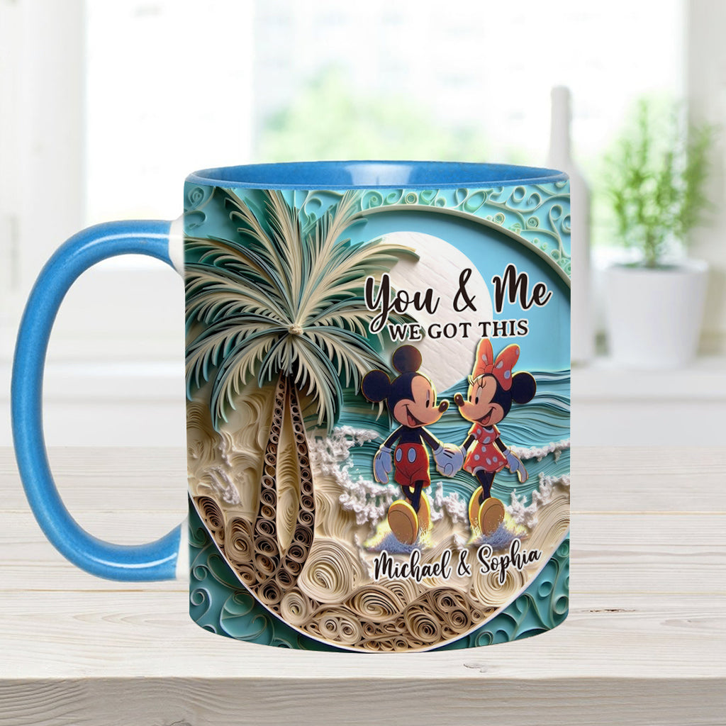 Personalized Couple Beach Scene Accent Mug Custom Names Gift Accent Mug GradoCreations