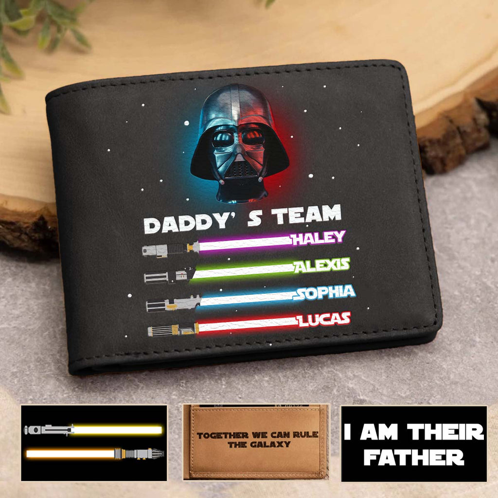 Personalized Leather Wallet Custom Name Star Wars Gift for Dad Leather Wallet GradoCreations