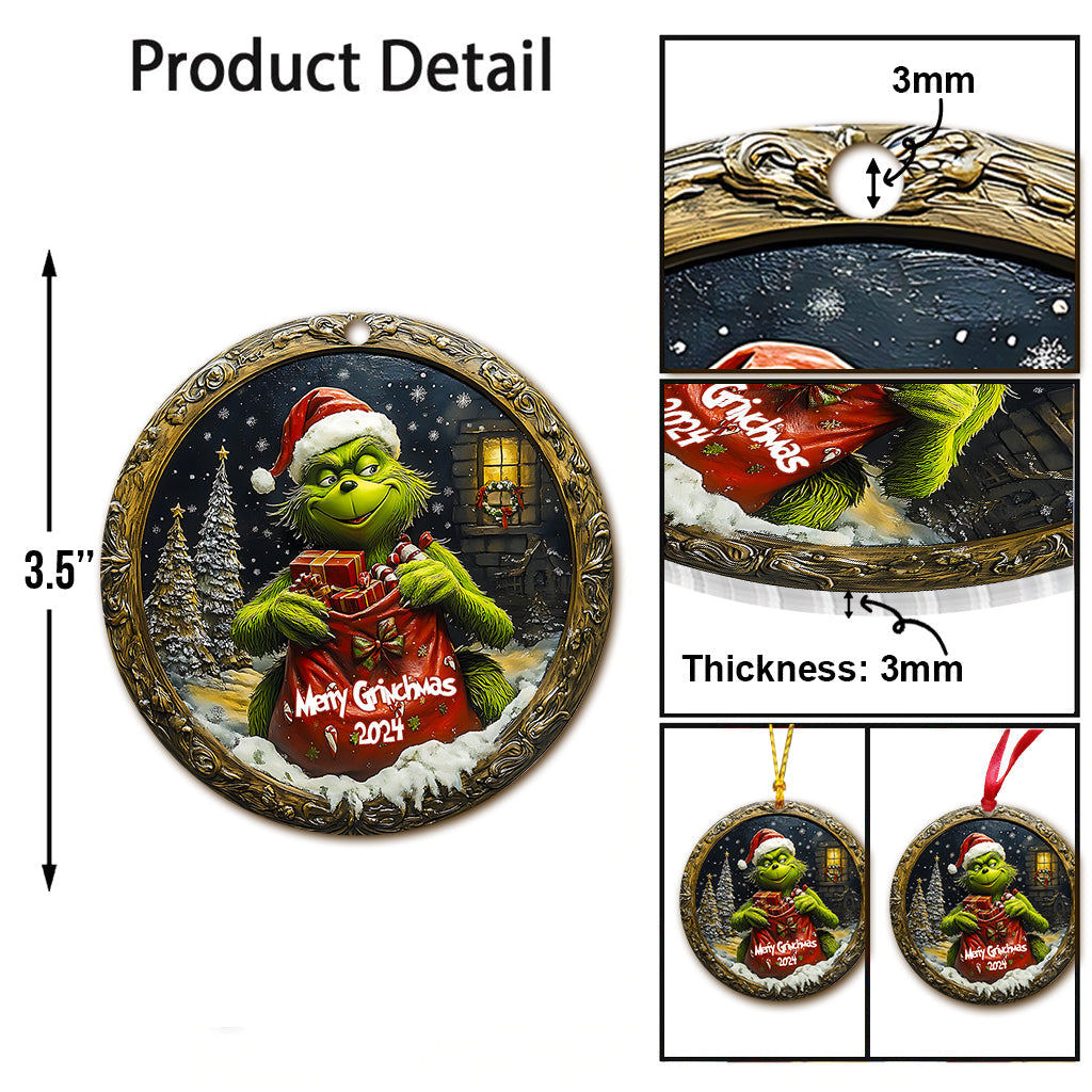 Personalized Grinch Christmas Ornament Custom Name Gift Ornament GradoCreations
