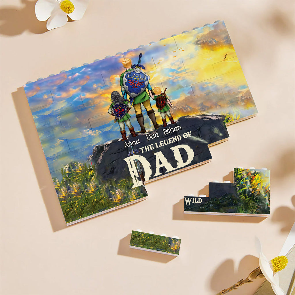 Personalized Building Brick Block Best Dad Ever Gift Idea One-sided Rectangle Building Brick Blocks GradoCreations