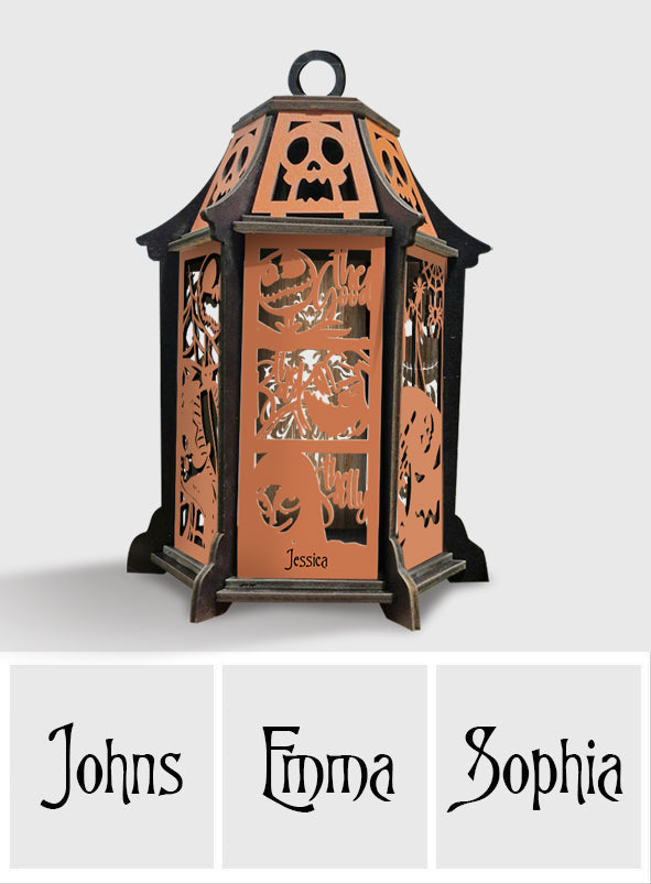 Personalized Wooden Laser Cut Lantern Halloween Decor Gift Laser Cut Lantern GradoCreations