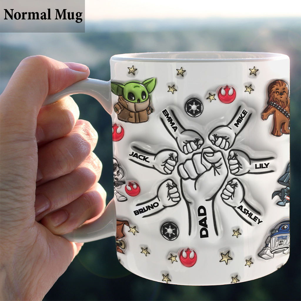Personalized Best Dad in the Galaxy Mug Custom Names Gift Mug GradoCreations