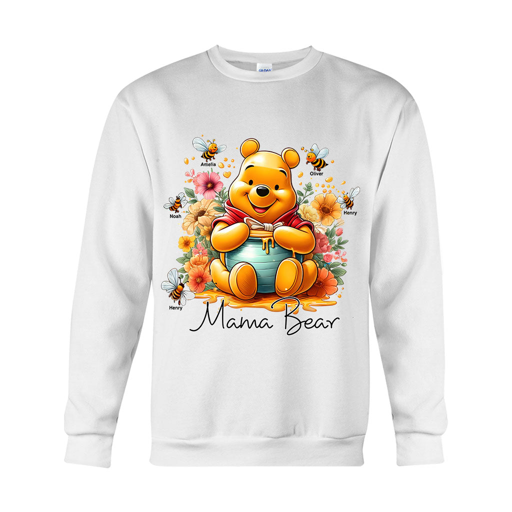 Personalized Mama Bear T-Shirt & Hoodie with Floral Design for Mom T-shirt & Hoodie GradoCreations