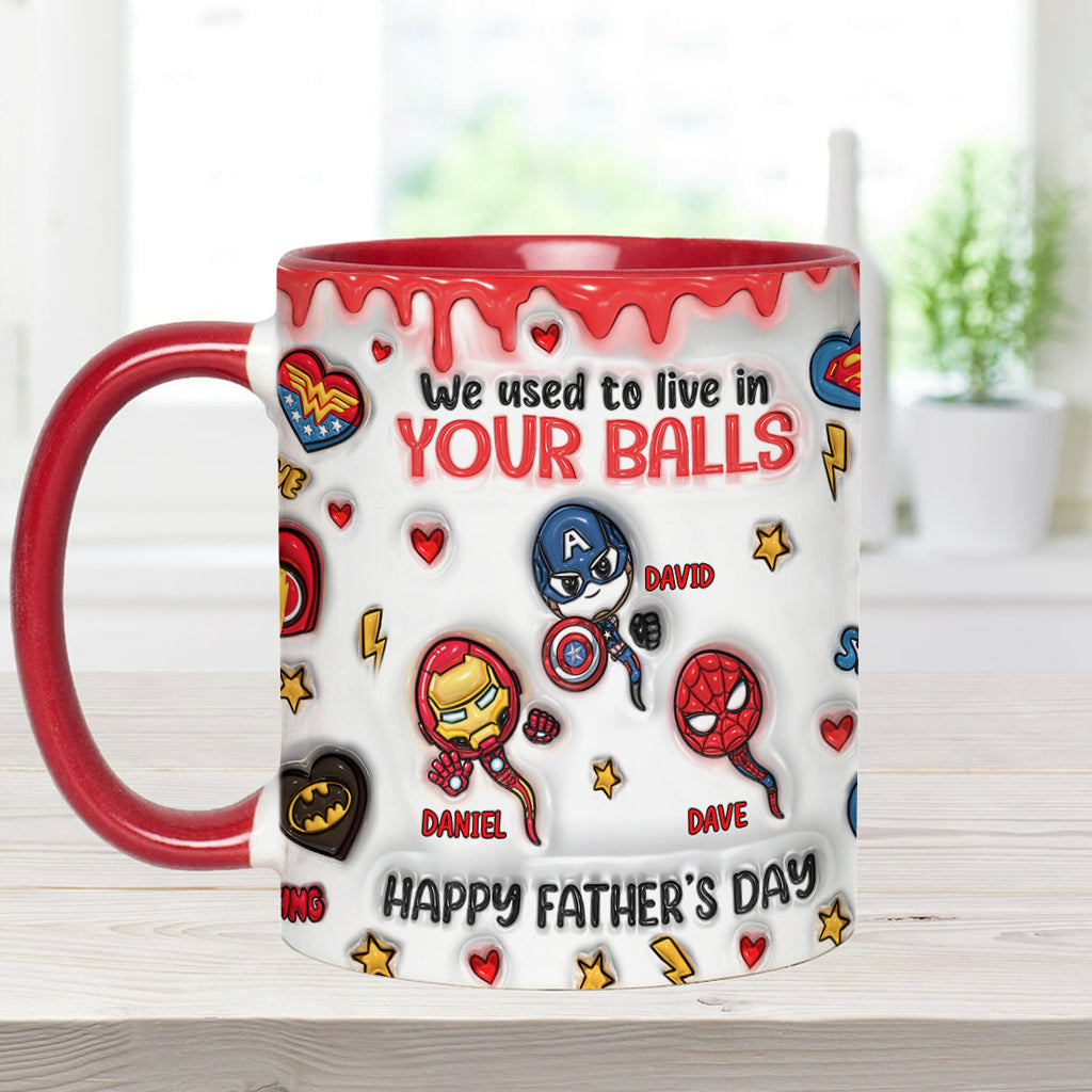 Personalized Superhero Accent Mug Custom Name Gift for Dad Accent Mug GradoCreations