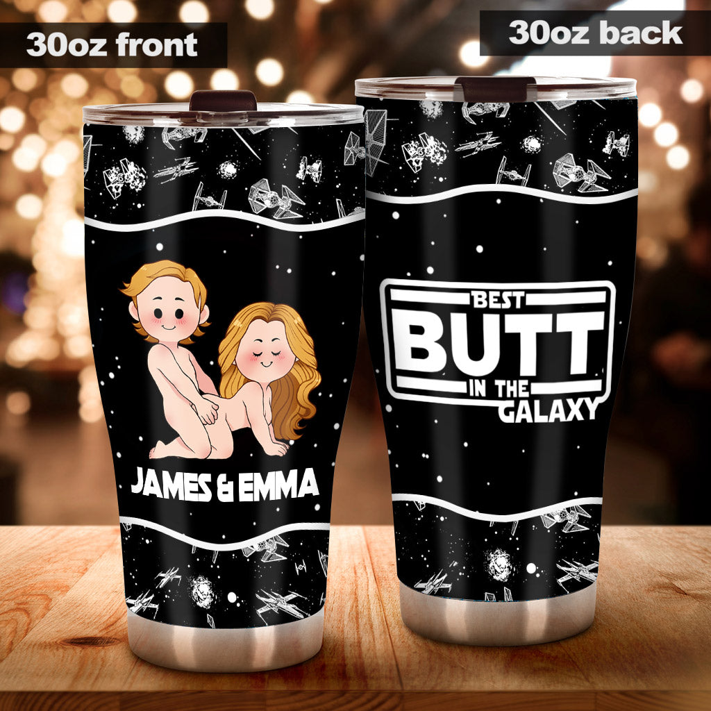 Personalized Best Butt In The Galaxy Tumbler for Couples Tumbler GradoCreations
