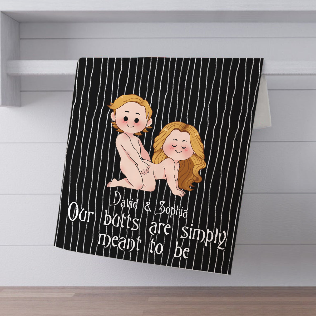 Personalized Couple Towel Our Butts Are Simply Meant to Be Gift for Valentine's Day Towel GradoCreations