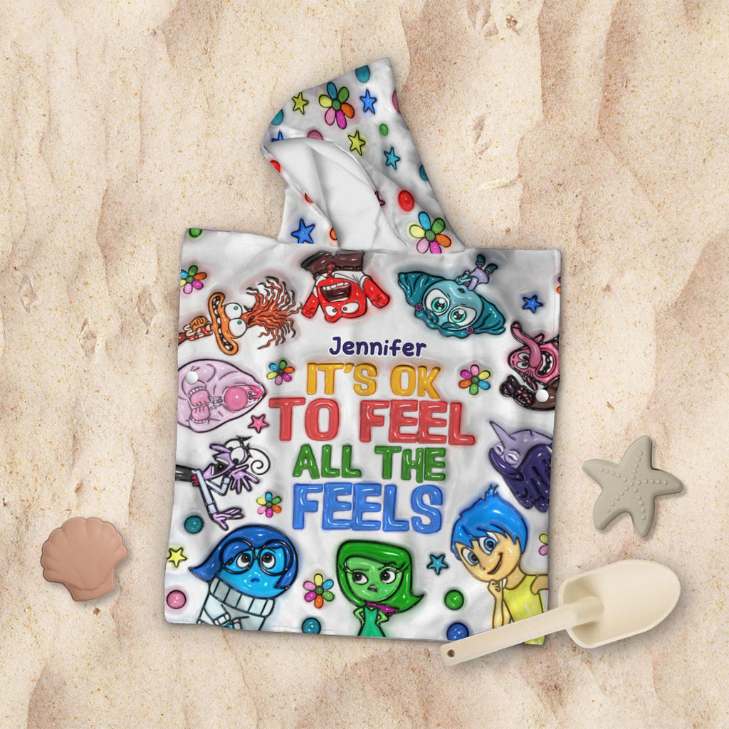 Personalized Kid Hooded Towel Poncho Custom Name Gift Kid Hooded Towel Poncho GradoCreations