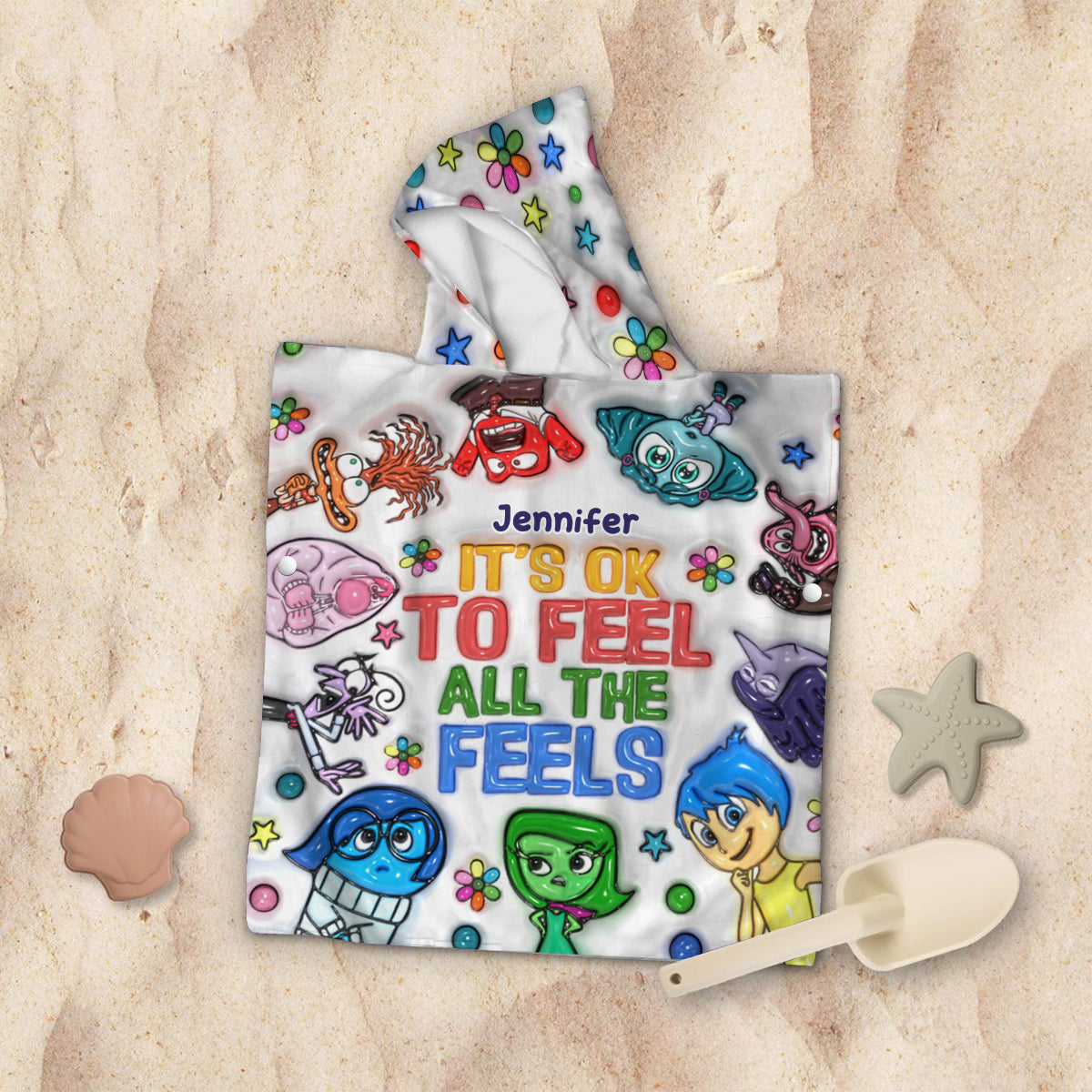 Personalized Kid Hooded Towel Poncho Custom Name Gift Kid Hooded Towel Poncho GradoCreations