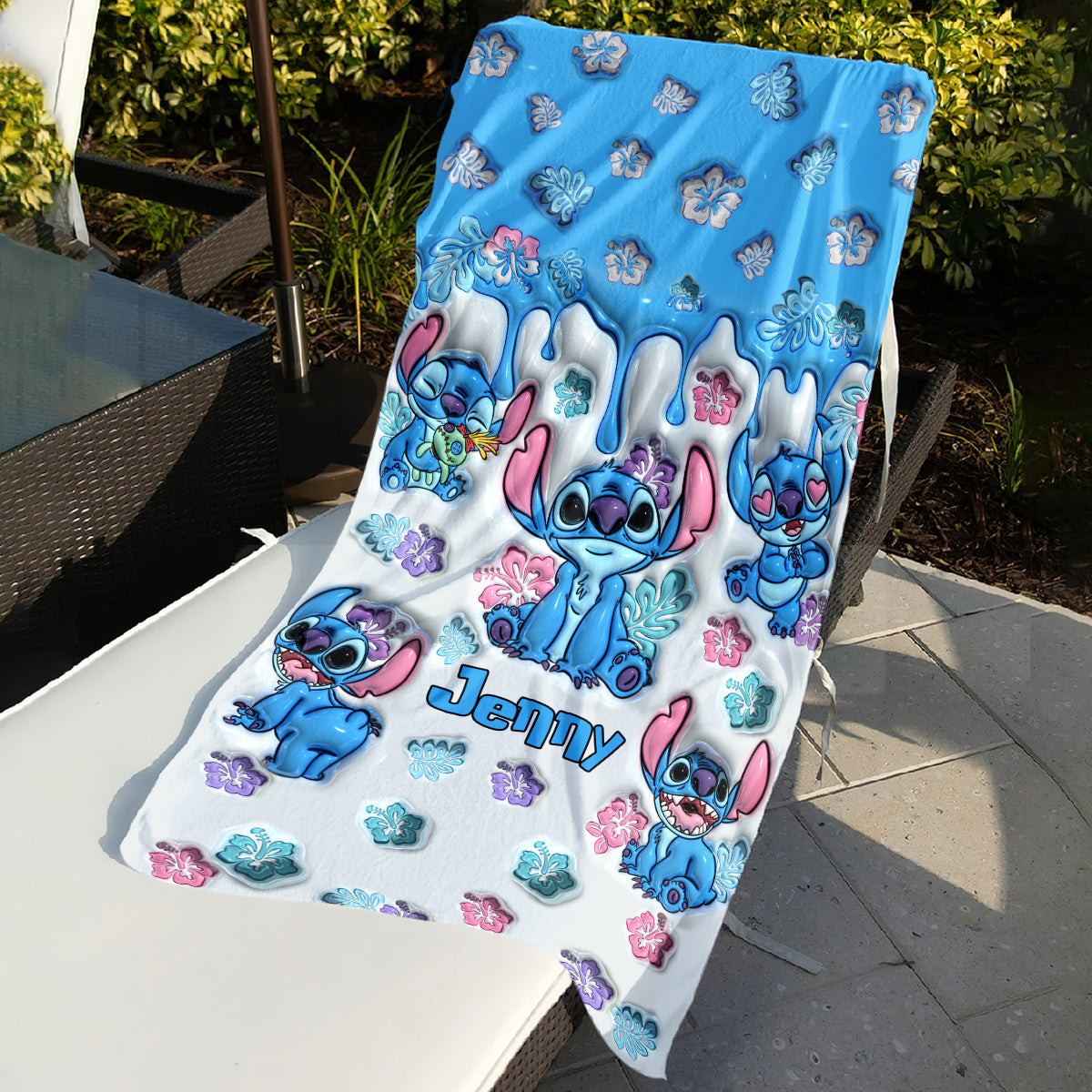 Personalized Ohana Beach Towel Custom Name Gift for Family Beach Towel GradoCreations
