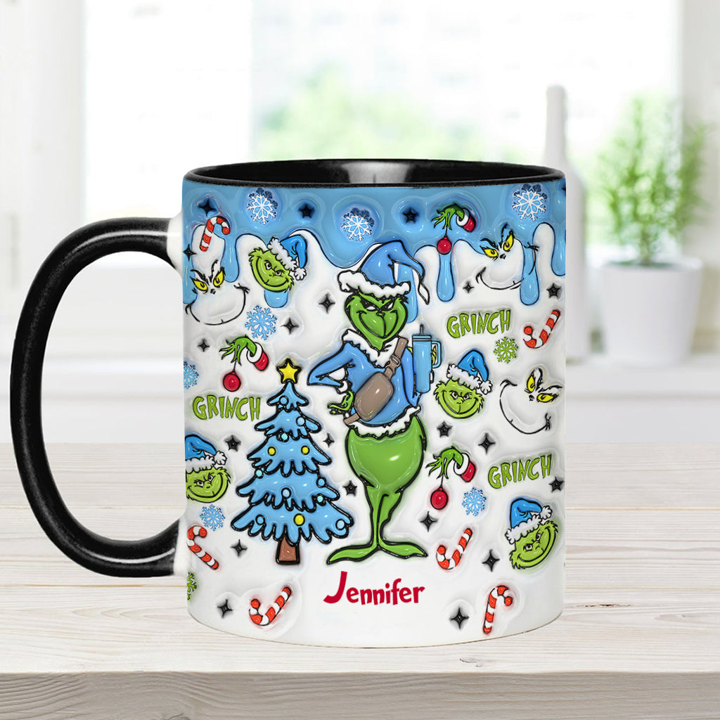 Personalized Grinch Accent Mug Custom Name Christmas Gift Accent Mug GradoCreations