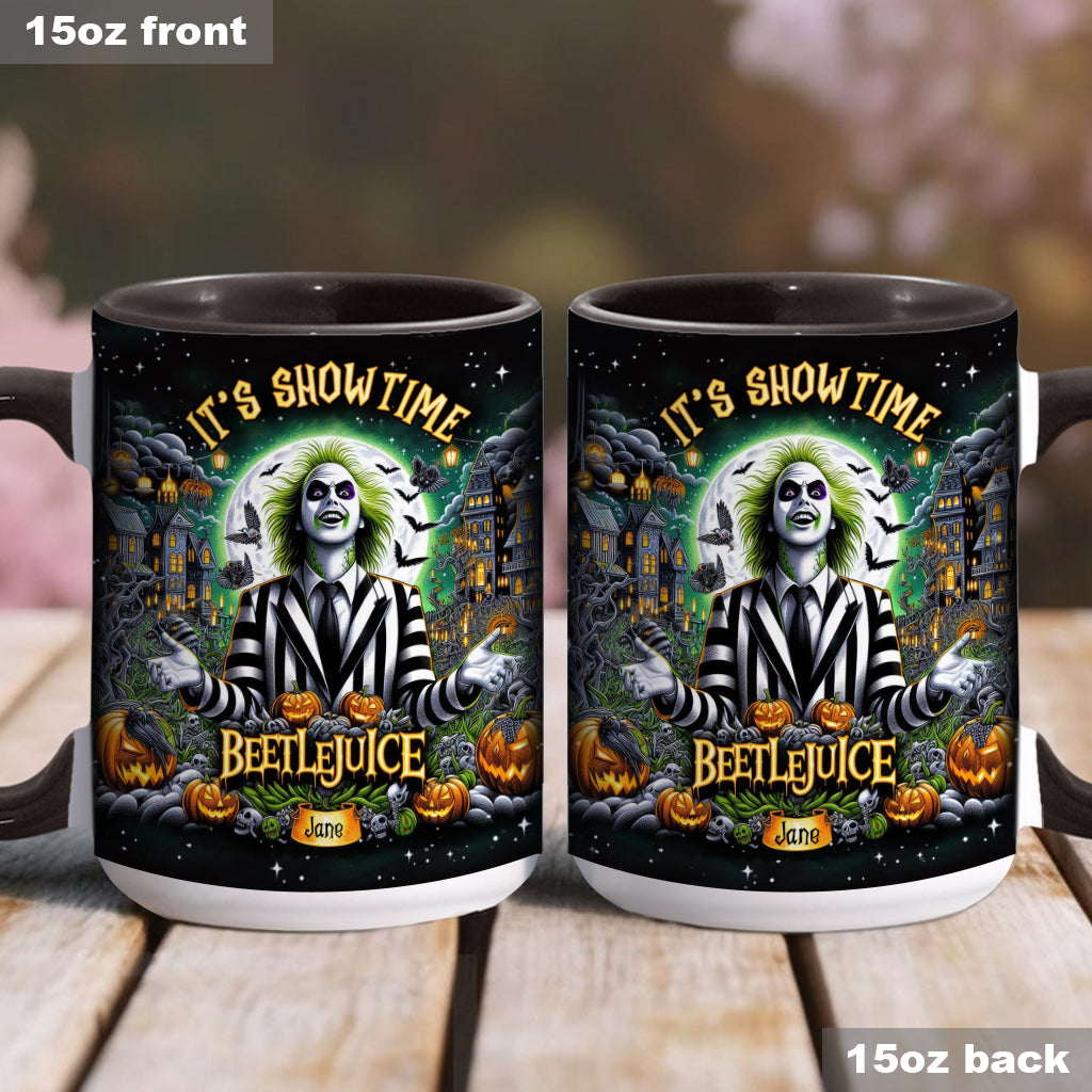 Personalized Beetlejuice Accent Mug Custom Name Gift for Halloween Accent Mug GradoCreations