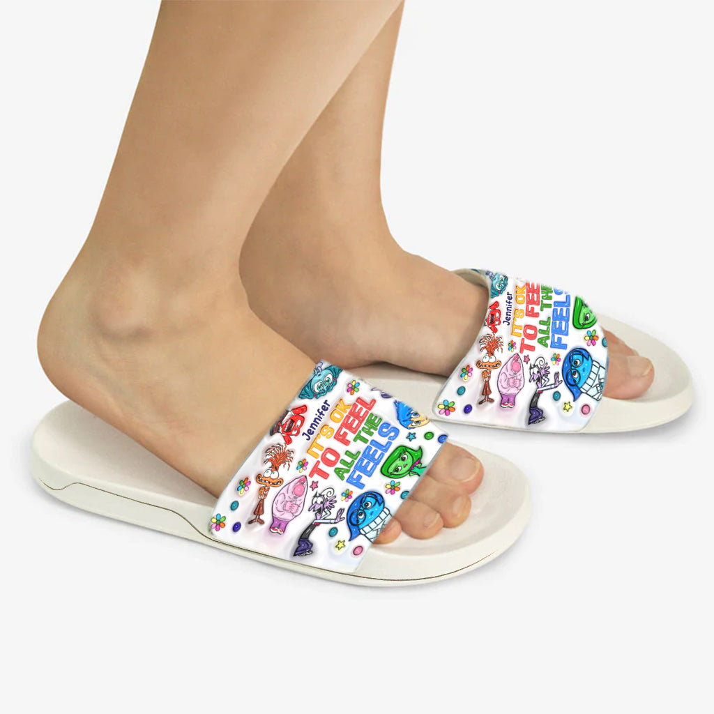 Personalized Slide Sandals Custom Name Gift for Mom Birthday Slide Sandals GradoCreations