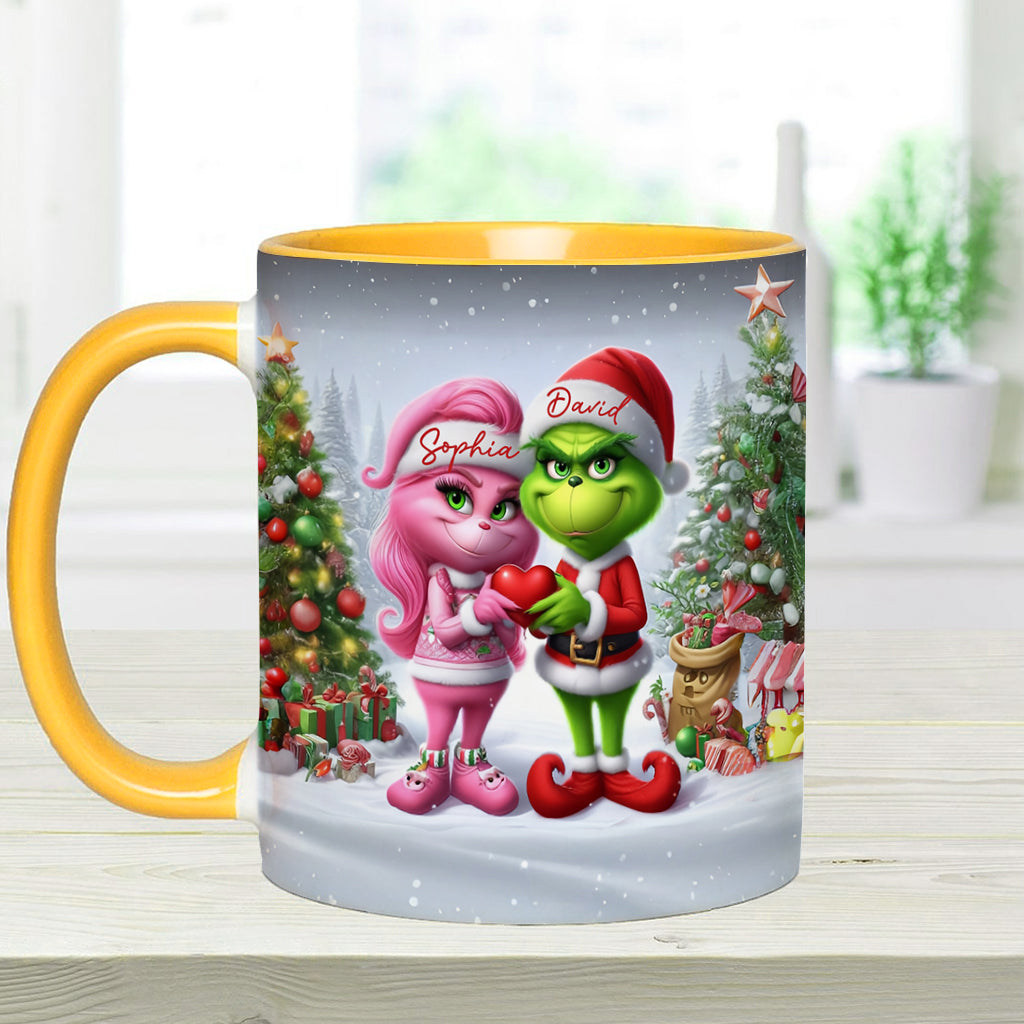 Personalized Merry Grinchmas Accent Mug Custom Name Gift for Christmas Accent Mug GradoCreations