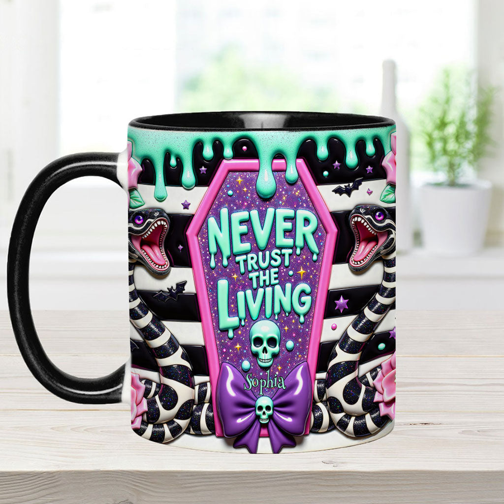 Personalized Accent Mug Never Trust The Living Gift for Couple Accent Mug GradoCreations