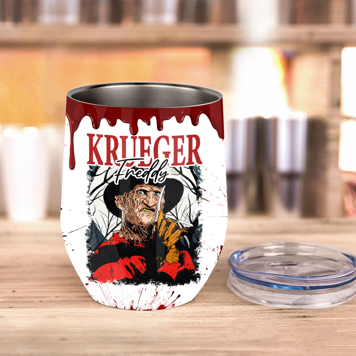 Personalized Halloween Horror Characters Wine Tumbler Gift Wine Tumbler GradoCreations
