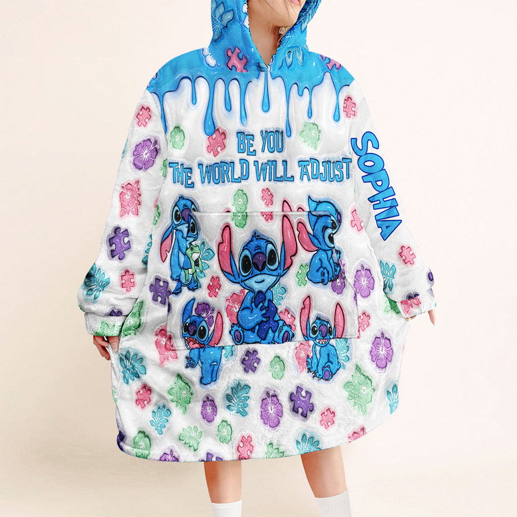 Personalized Autism Awareness Blanket Hoodie Custom Name Gift Blanket Hoodie GradoCreations