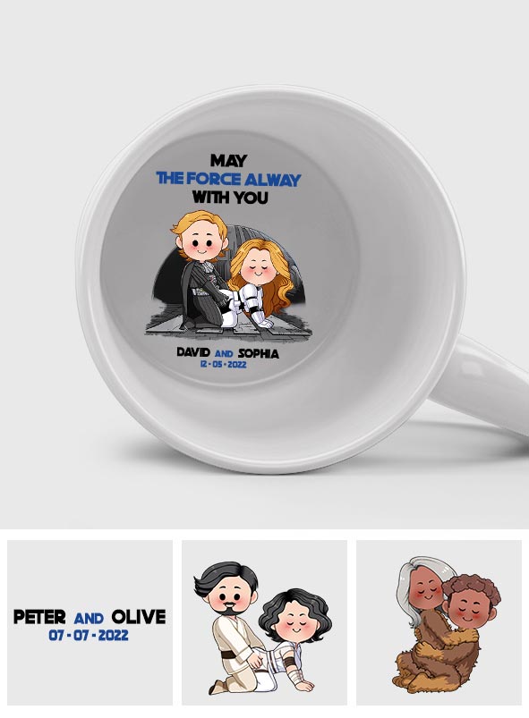Personalized Hidden Message Coffee Mug with Custom Name - May The Force Be With You Gift Hidden Message Mug GradoCreations