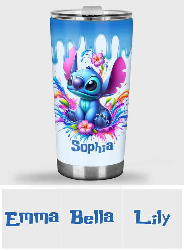 Personalized Blue Ohana Tumbler Custom Name Cool Summer Gift Tumbler GradoCreations