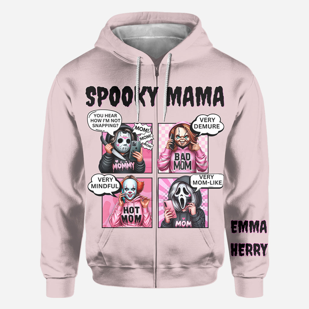 Personalized Spooky Mama All Over Shirt Custom Name Gift for Mom All Over Shirt GradoCreations