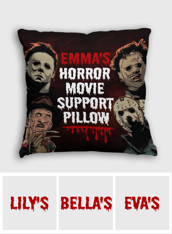 Personalized Horror Movie Support Pillow Custom Name Gift Throw Pillow GradoCreations