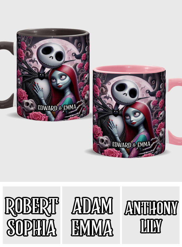 Personalized Nightmare Accent Mug Custom Names Gift for Couples Accent Mug GradoCreations