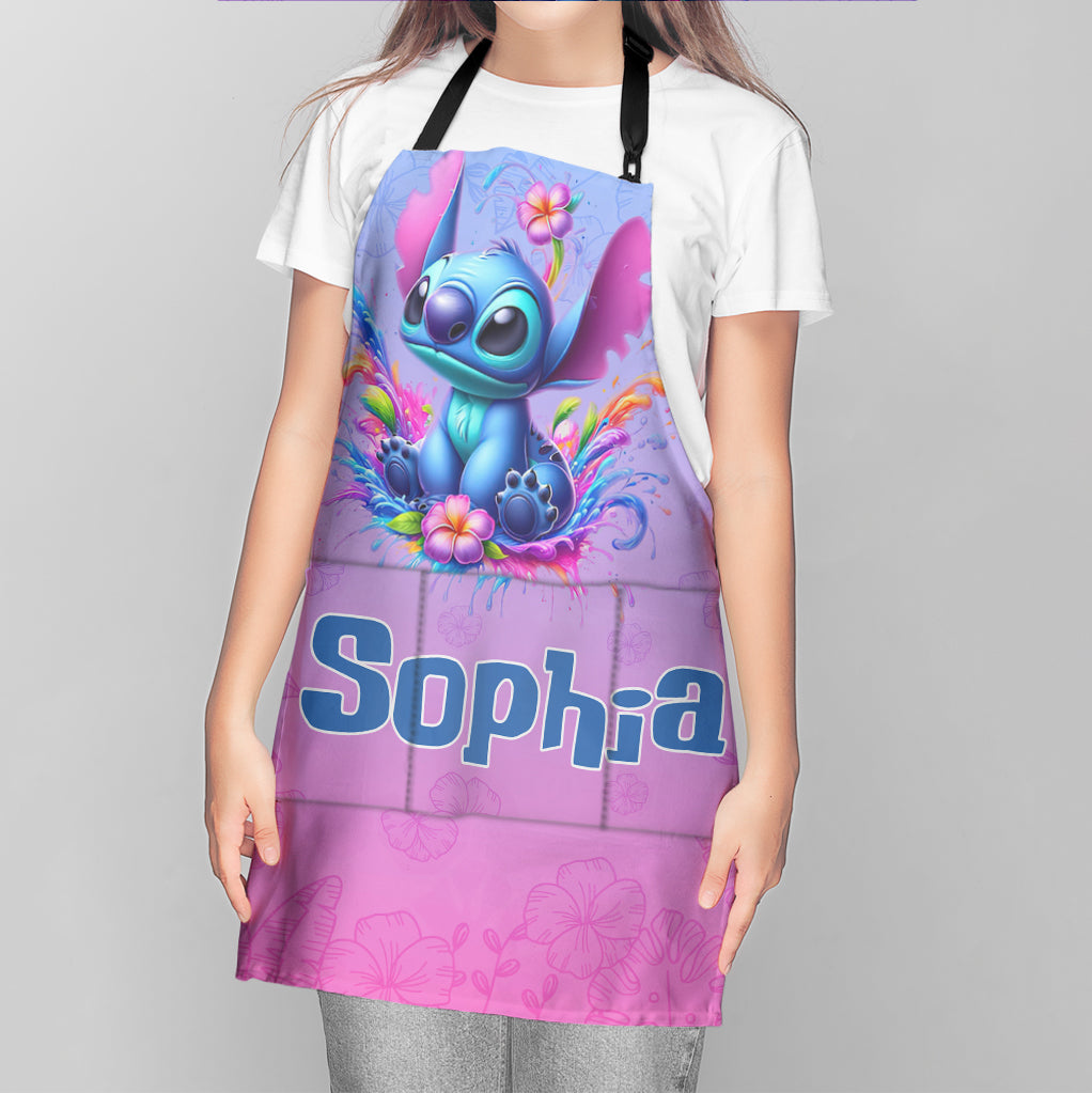 Personalized Colorful Ohana Apron with Custom Name Gift for Cooking Enthusiast Apron GradoCreations