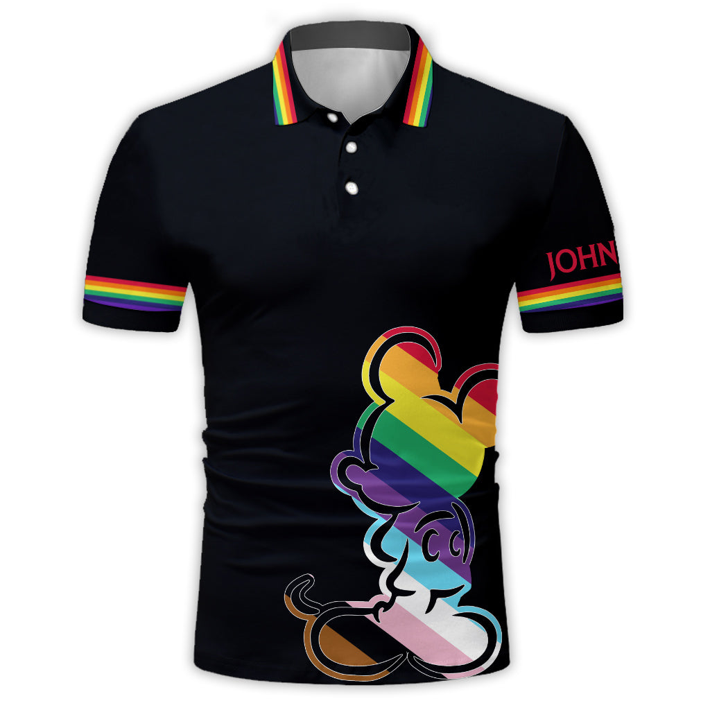 Personalized LGBT Pride Polo Shirt Custom Name Gift Polo Shirt GradoCreations