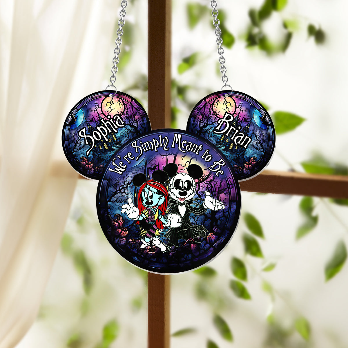 Personalized Mouse Suncatcher Ornament for Couples | Unique Gift Idea Window Hanging Suncatcher Ornament GradoCreations