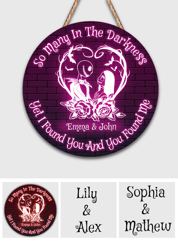 Personalized Halloween Round Wood Sign Custom Name Gift for Couple Round Wood Sign GradoCreations