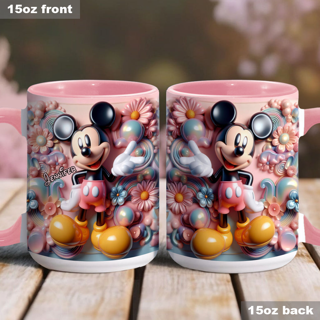 Personalized Ceramic Accent Mug with Magical Mouse Design for Christmas or Birthday Accent Mug GradoCreations