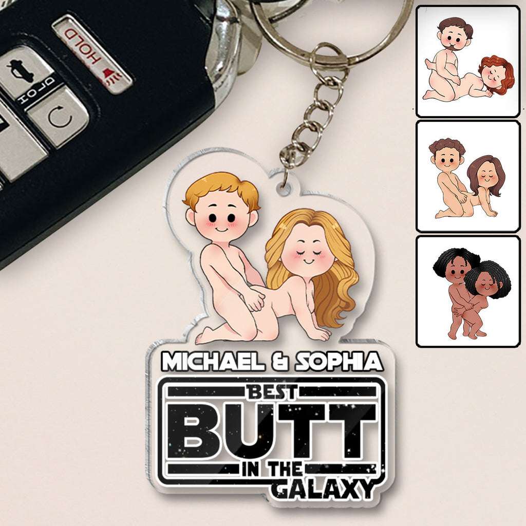 Personalized Transparent Acrylic Keychain Custom Name Gift for Couples One-sided Keychain GradoCreations