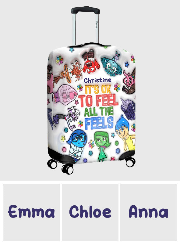 Personalized Luggage Cover Custom Name Colorful Design Gift Luggage Cover GradoCreations