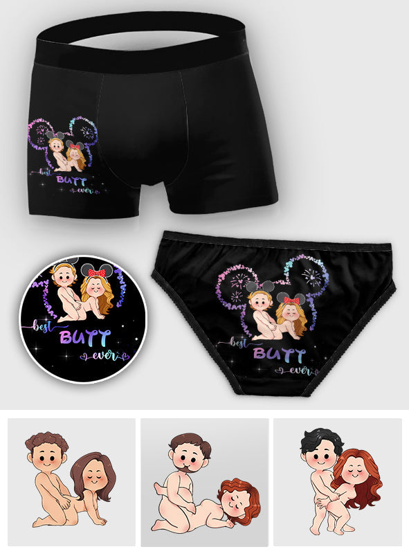 Personalized Lace Border Women's Briefs & Men's Boxers Gift for Couples Lace Border Women Briefs And Men’s Boxer Briefs GradoCreations