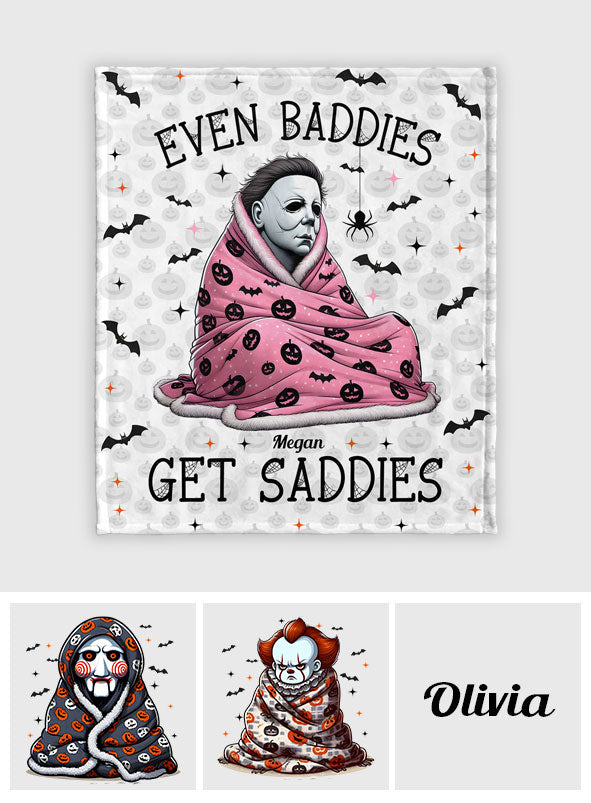 Personalized Halloween Blanket Even Baddies Get Saddies Gift Blanket GradoCreations