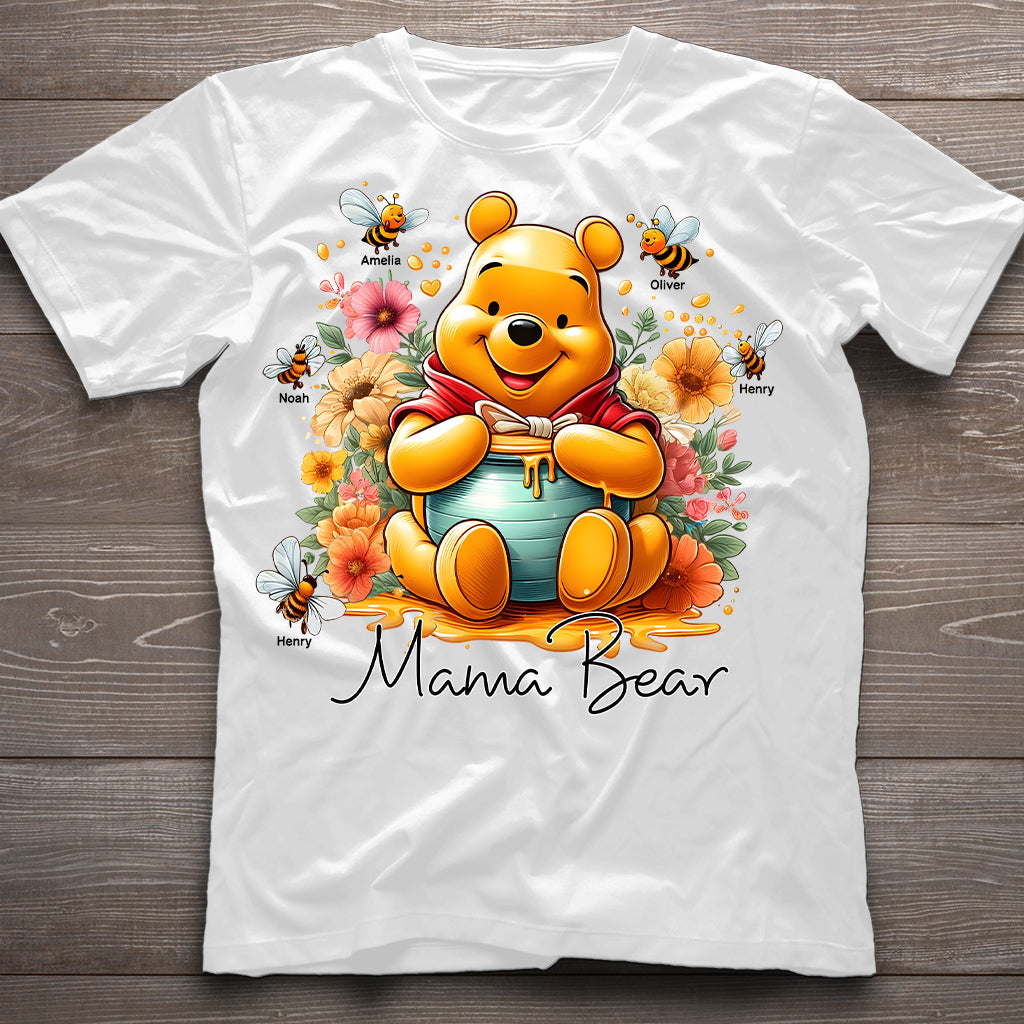Personalized Mama Bear T-Shirt & Hoodie with Floral Design for Mom T-shirt & Hoodie GradoCreations