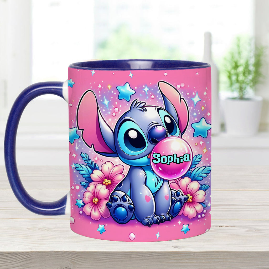 Personalized Pink Accent Mug Custom Name Gift for Birthday Accent Mug GradoCreations