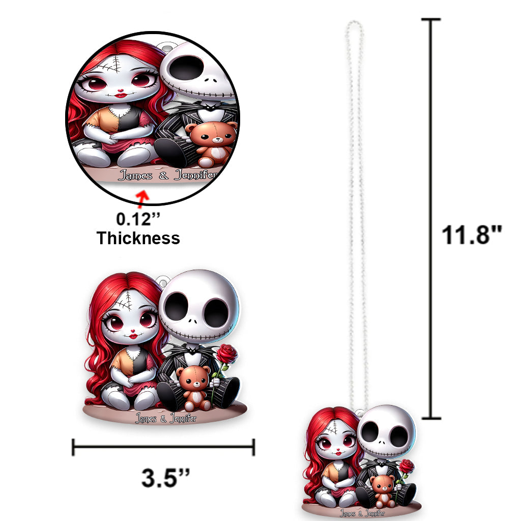 Personalized Nightmare Chicano Couple Car Ornament Gift Car Ornament GradoCreations