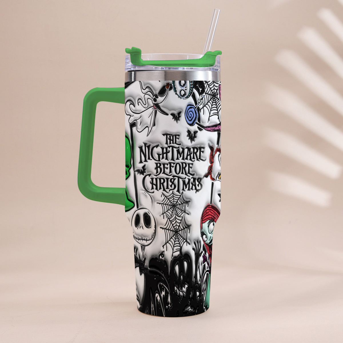 Personalized Nightmare Tumbler with Handle Custom Name Gift Tumbler With Handle GradoCreations